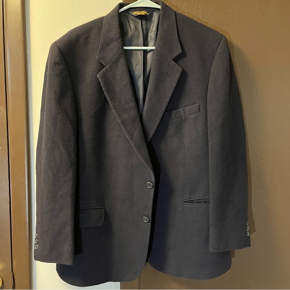 Brooks Brothers Camel Hair Suit Blazer Jacket 2 Button Pockets Warm Formal - Picture 7 of 8